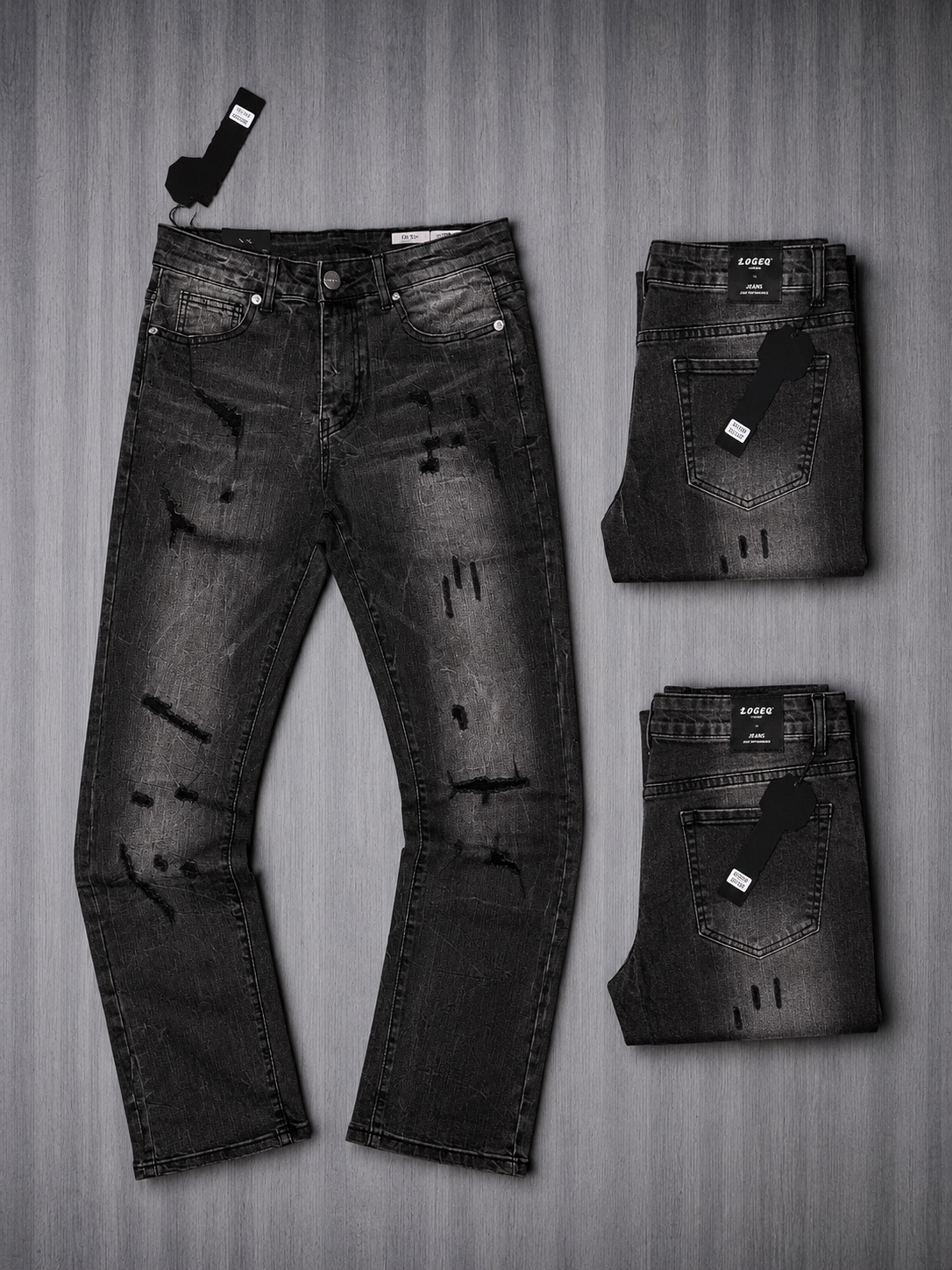 Jeans Negro Desgastado